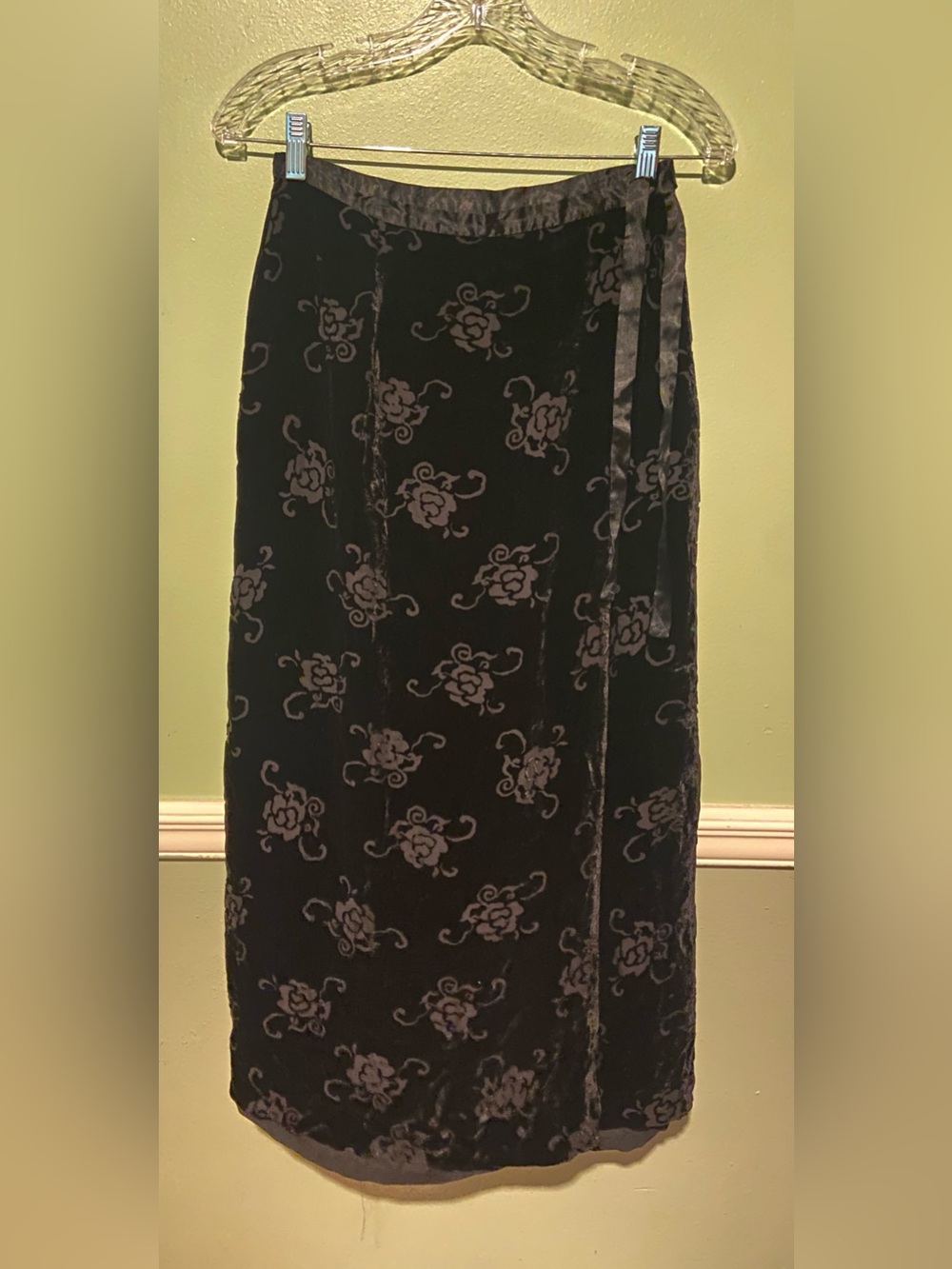 Velvet Burnout Y2K GAP Midi Wrap Skirt